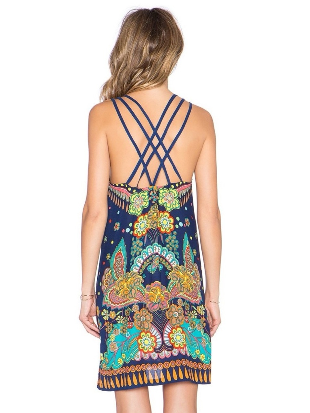 Nanette Lepore Utopia Multicolor Floral Print Crossback Swim Coverup Dress MD - Picture 2 of 9
